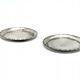 Pair of hot glass coasters Modernism, silver-plated brass, HEFRA, Poland, 1970s
