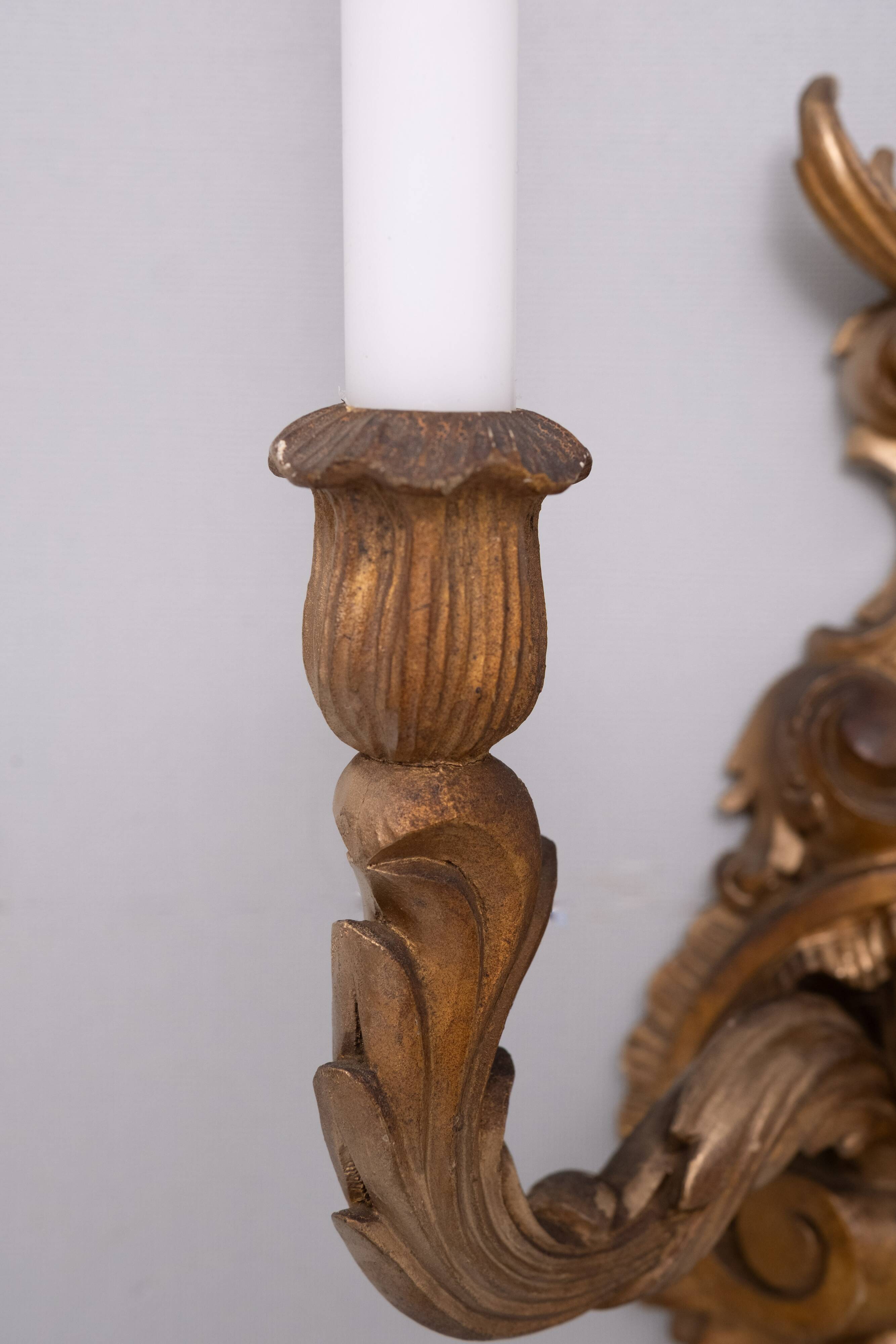 Rococo Wall sconces candles 1920s France
