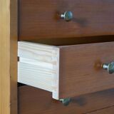 Oregon Pine Chest of Drawers with Brass Handles, 1970s