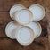 6 assiettes à dessert dorées Limoges Lanternier, années 1950