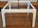 Coffee table in white lacquered wood with glass top, 1960s