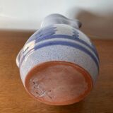 Ancien pichet terre cuite émaillée bleu gaubert cuisine vintage
