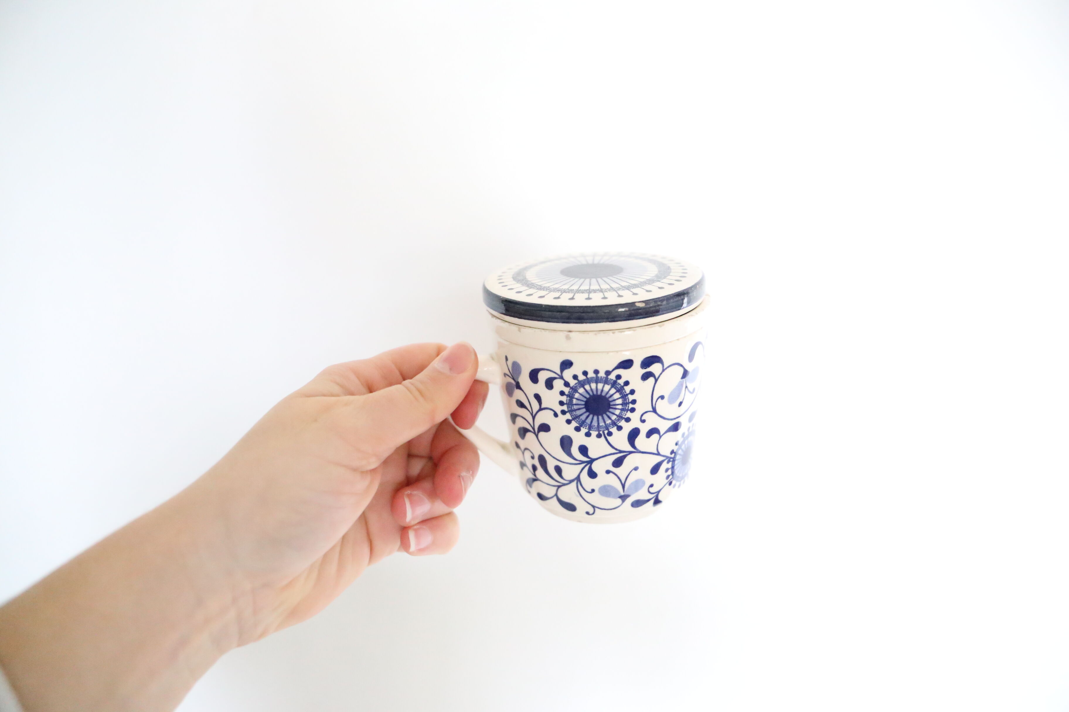 DBGM blue and white floral tared, made in Germany