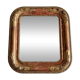 Miroir Louis-Philippe en bois et stuc doré à décor floral, XIXe, 43x38 cm