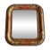 Miroir Louis-Philippe en bois et stuc doré à décor floral, XIXe, 43x38 cm