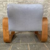 Midcentury modern curvy wavy lounge chair by Jan Bocan, Czech 1970s