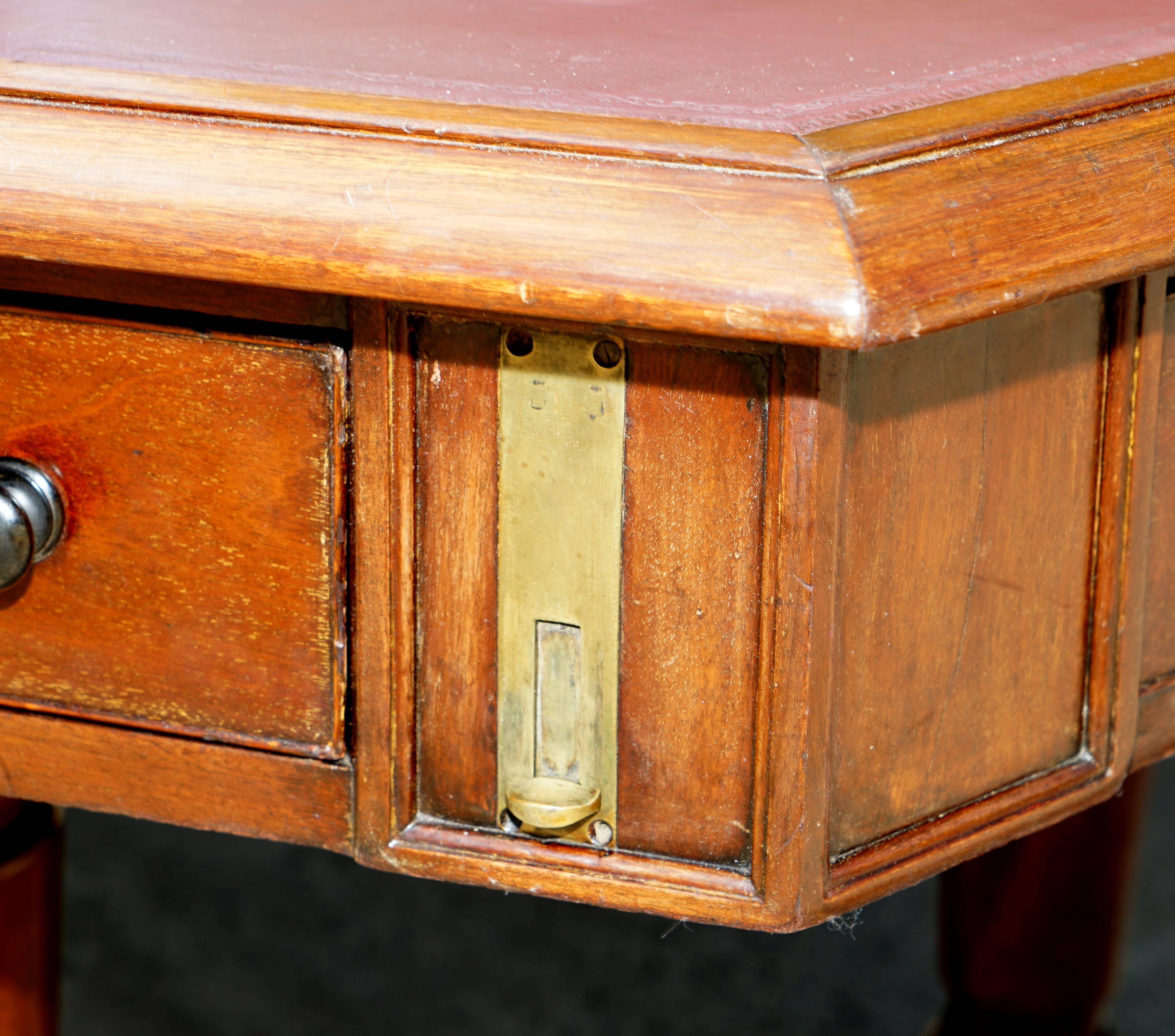 George III Antique Library Desk in Solid Mahogany 1780