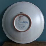 Decorative plate signed Punter, earthenware from Teruel, Spain.