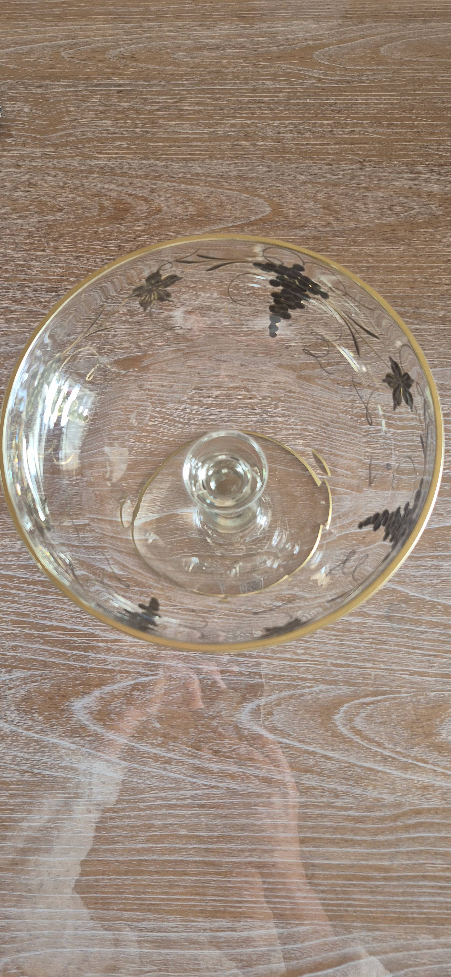 Coupe a fruit dorée a l'or fin