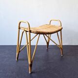 Rattan footstool for Rohé Noordwolde, The Netherlands 1960's