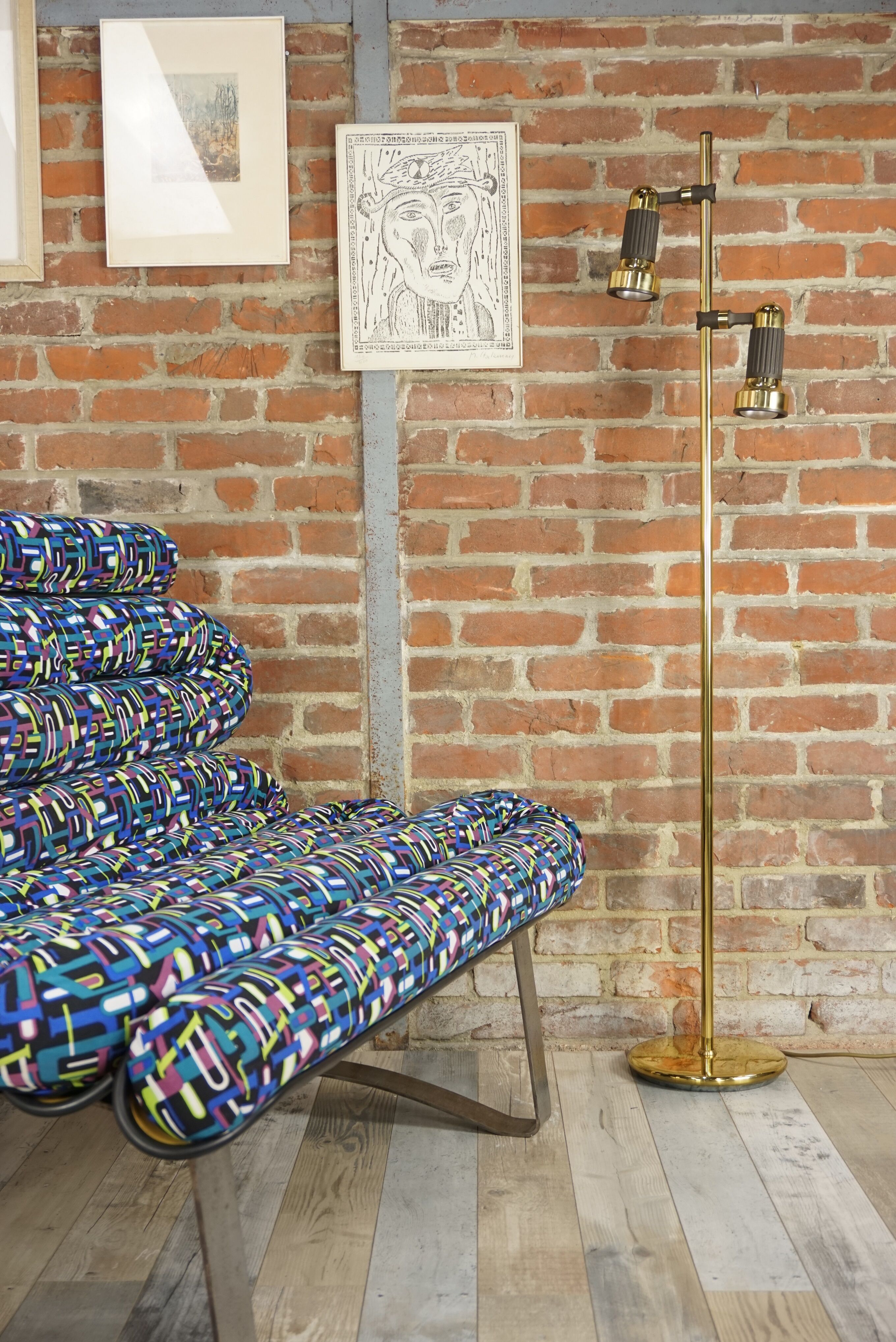 Brass floor lamp design by Sische 50-60 years
