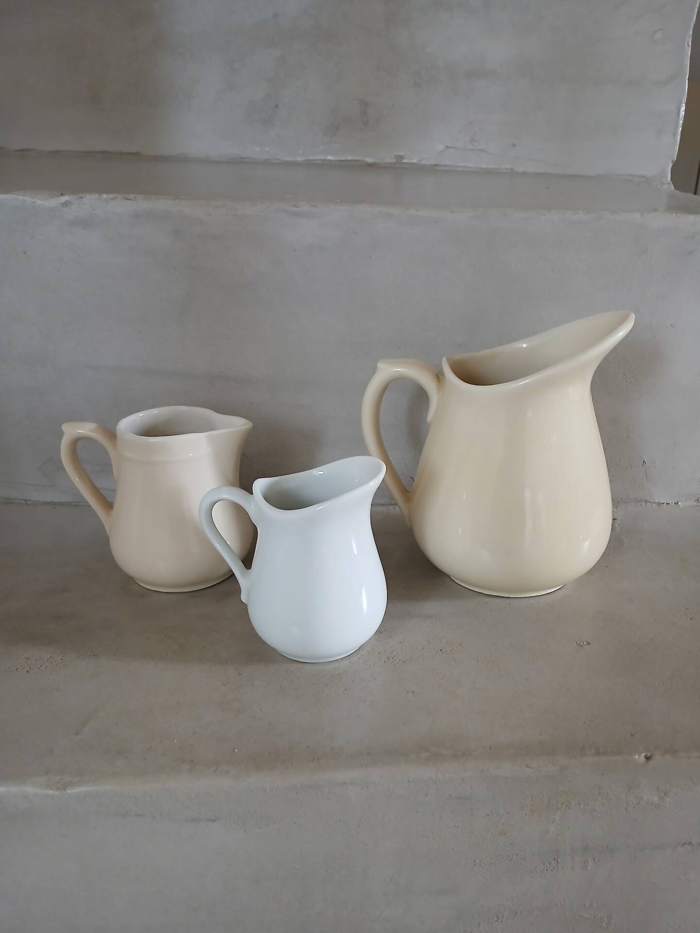 3 antique milk jugs/pitchers