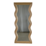 Zigzag rattan foot mirror H:182cm