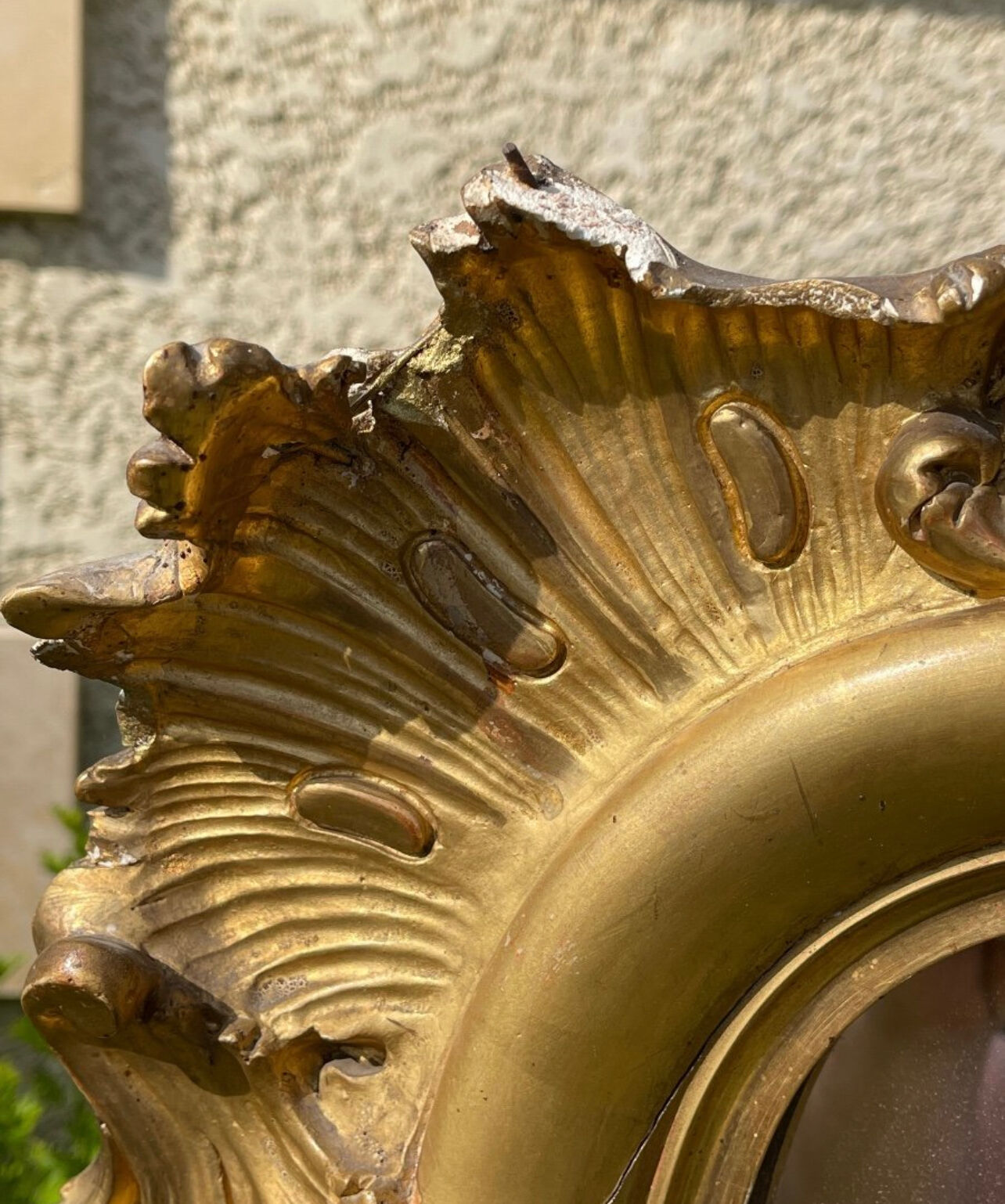 Gold fireplace mirror 184x120cm