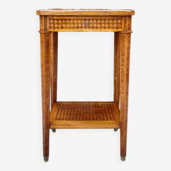 Small flying table in Louis XVI style wood marquetry