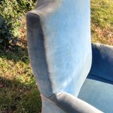 Armchair Napoleon III blue velvet