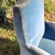 Fauteuil Napoléon III velours bleu