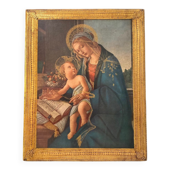 Religious icon on gilded wood: The Madonna of the Book