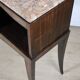 Vintage wooden and marble console table – classic style curved legs, 1950s