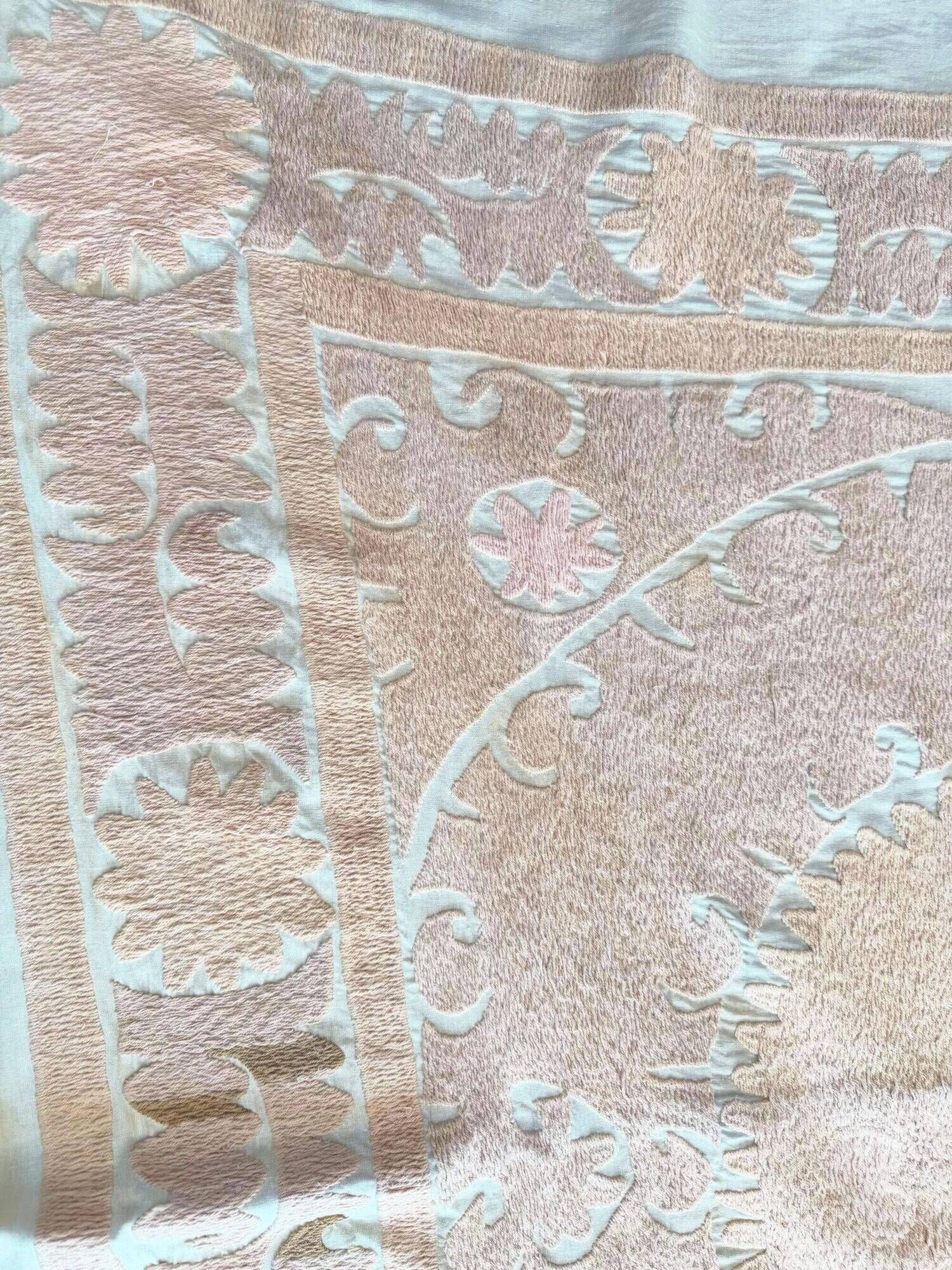 Vintage hand-embroidered tribal tapestry 132x137 cm