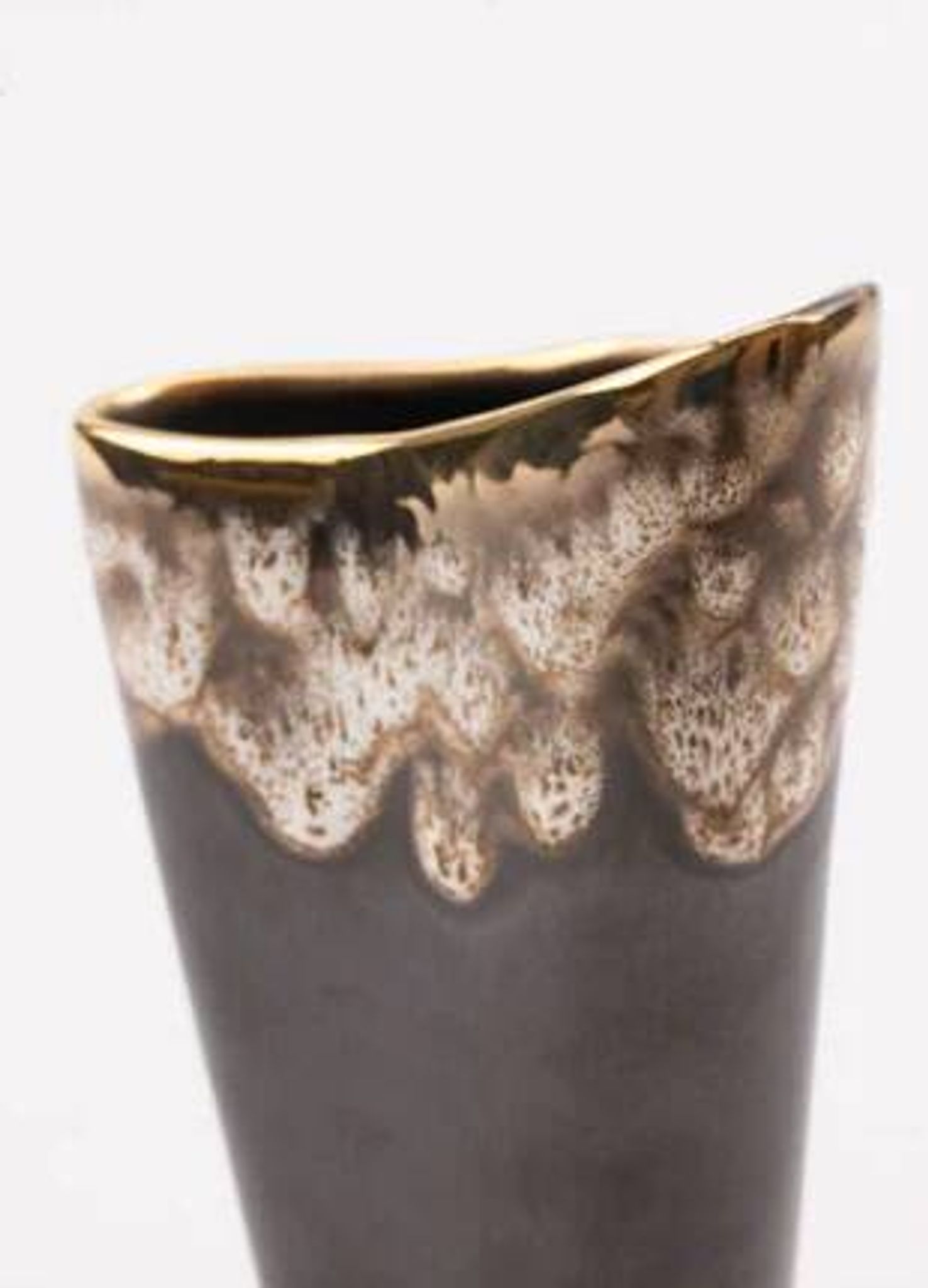 Vintage free-form organic vase - numbered ceramic 1246/23 - mid-century style