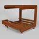 Desserte scandinave en teck avec plateau miroir, 70