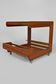 Scandinavian teak serving table with mirror tray, 70s