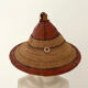 Traditional African Fulani hat in leather and woven straw