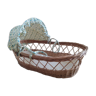 Vintage wicker rattan cradle bassinet