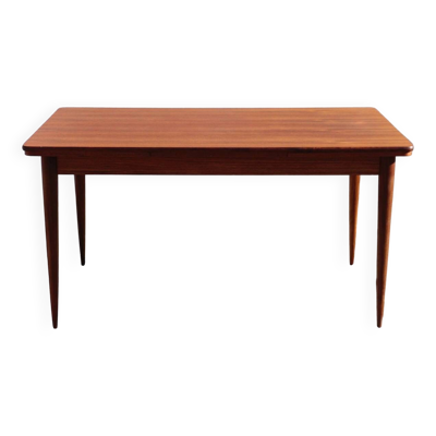 Table de repas vintage en teck – design scandinave extensible