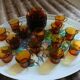 Set of 15 vintage amber Duralex coffee cups.