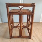 Vintage rattan bedside table