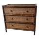 Commode vintage en bois et cannage