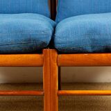 Danish 2-seater sofa in mahogany and cane by Ole Wanscher, 1960.