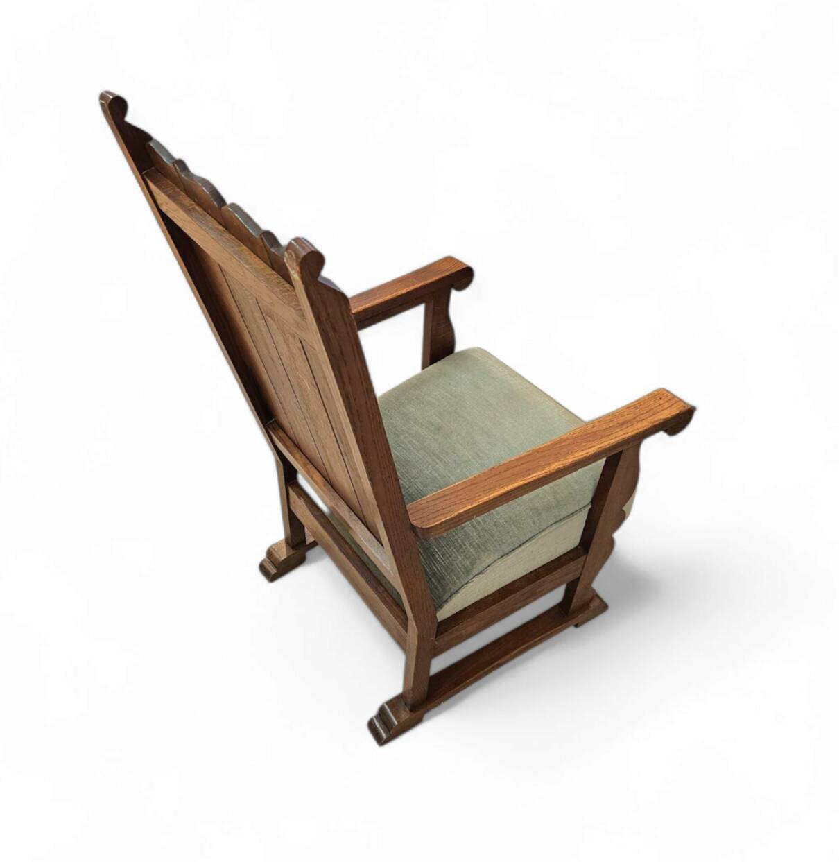 Oak arm chair 1930s  Height 110 Depth 70 Width 75 Seat height 46 cm