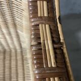 Rattan and wicker armchair from the 1970s.