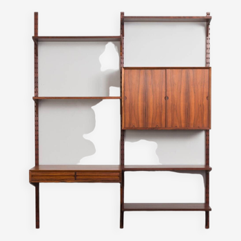 Poul Cadovius twobay rosewood wall unit, Denmark 1960s