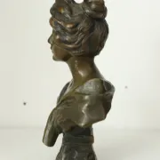 French Art Nouveau bronze bust 'Carmen' by Emmanuel Villanis – circa 1900