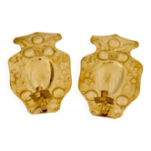 Appliques suédoises en laiton de style baroque du milieu du siècle