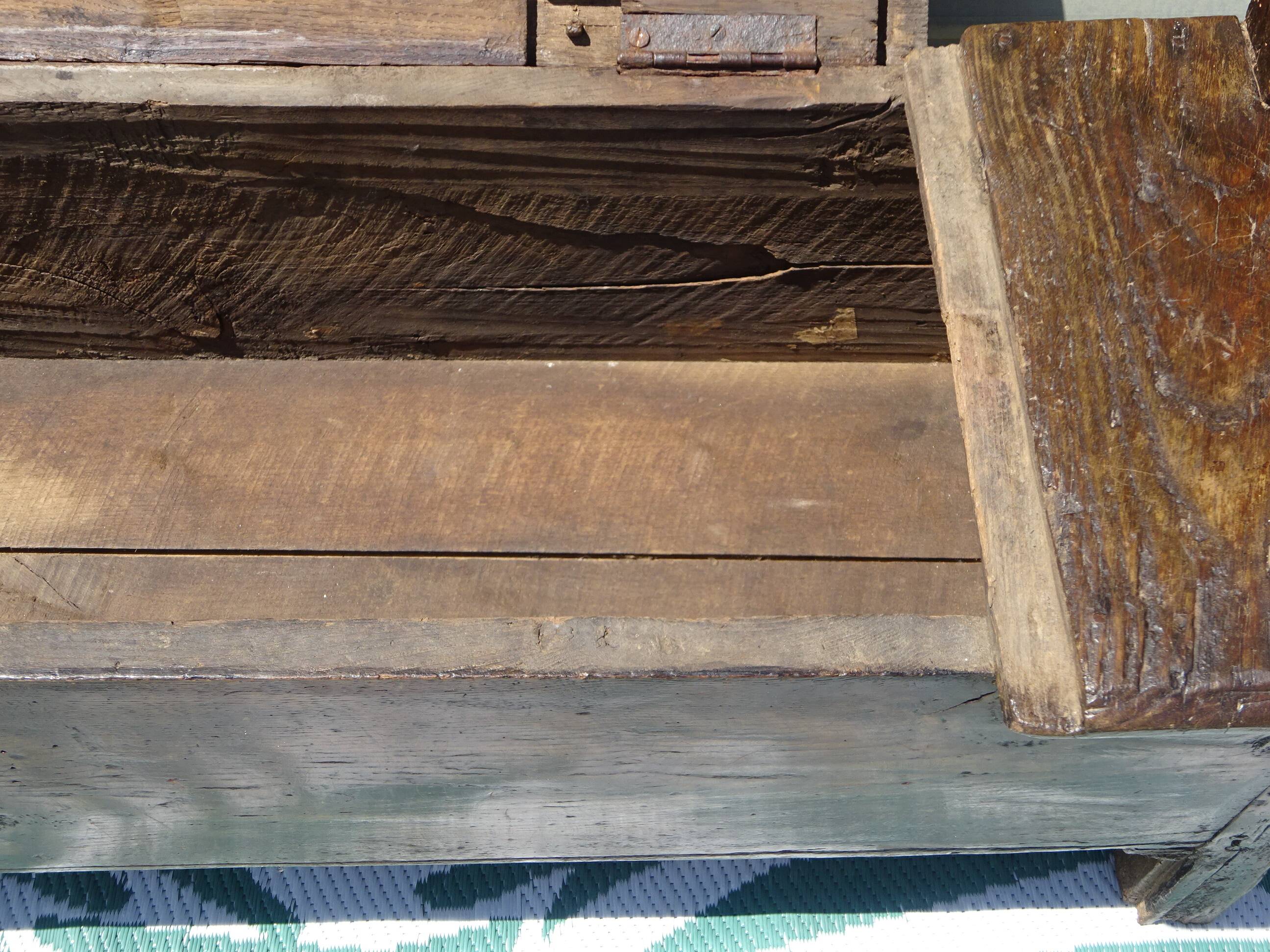 Oak solid wood storage bench