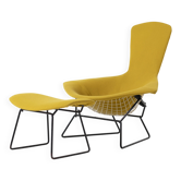 Vintage Harry Bertoia Bird lounge chair and ottoman, Knoll, circa 1960s, re