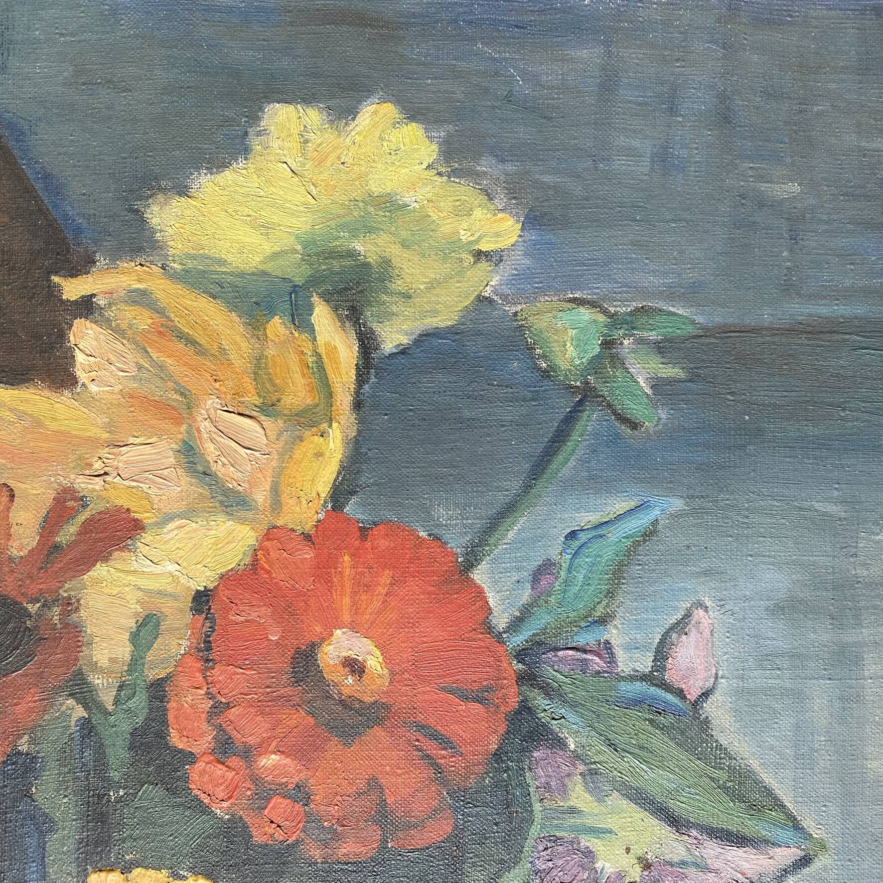 Still life bouquet A.L Murgier, old painting flowers