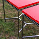 Red square tables