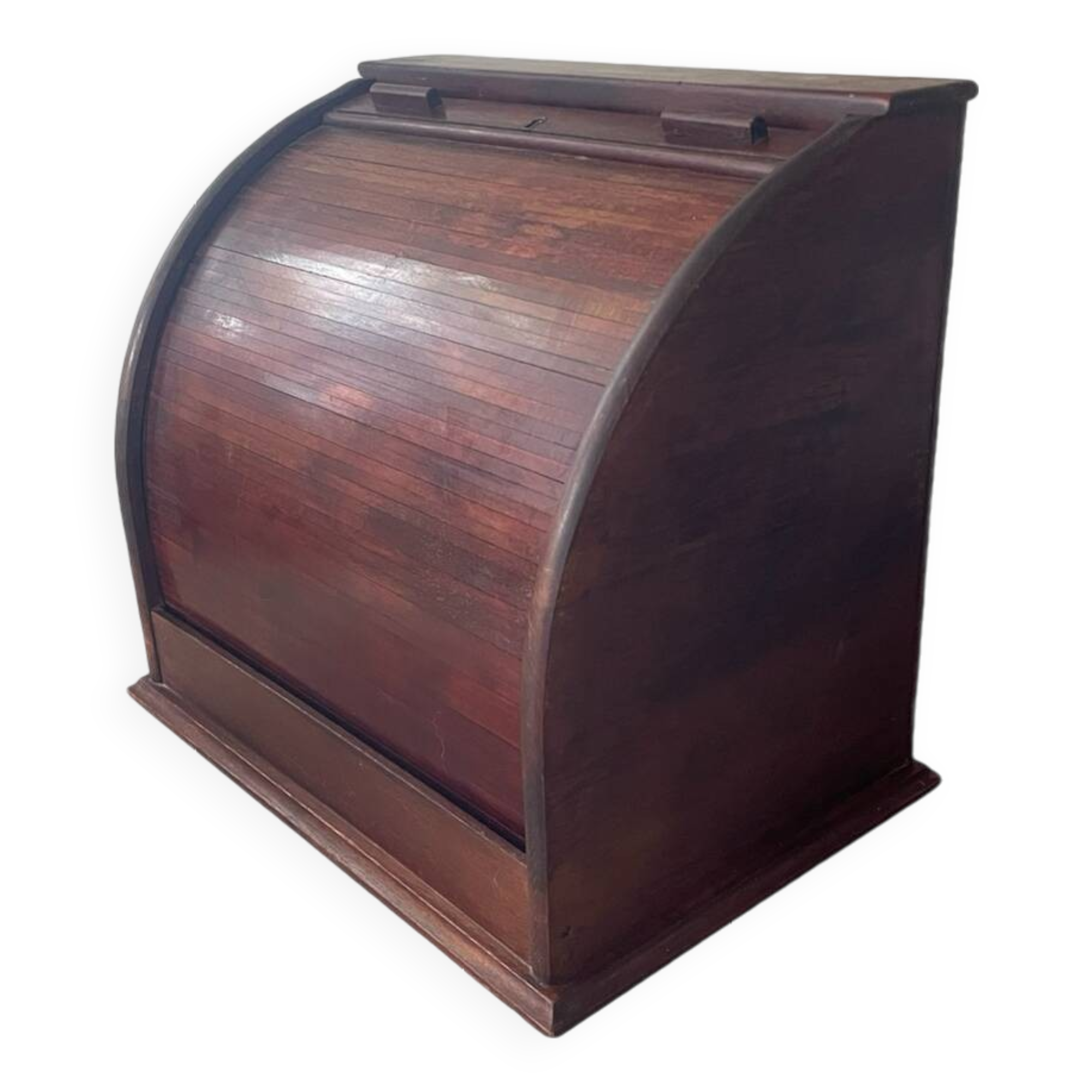 Old Flambo wooden curtain filing cabinet for desk