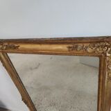 Rectangular golden mirror moldings plant motifs nineteenth H: 130cm