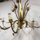 Golden chandelier of the 70s joncs decorations