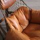 Jangada lounge chair with ottoman in cognac leather by Jean Gillon, Brazil, 1960s