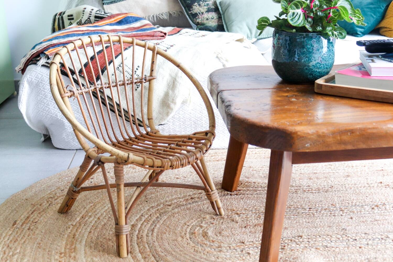 Small rattan armchair for children