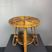 Mid-Century Italian pencil reed rattan side or occasional table, ca 1950s