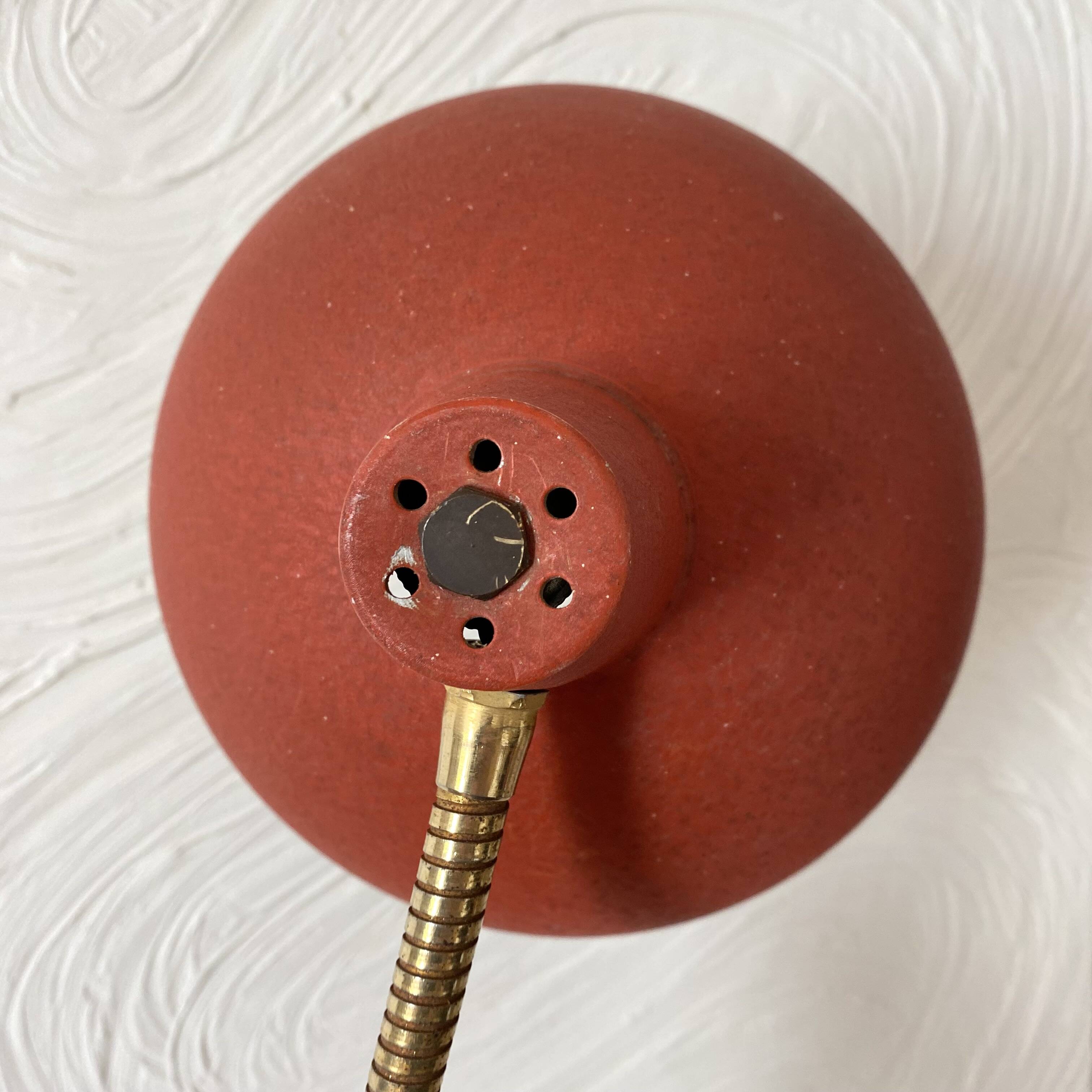 Vintage red and black articulated lamp